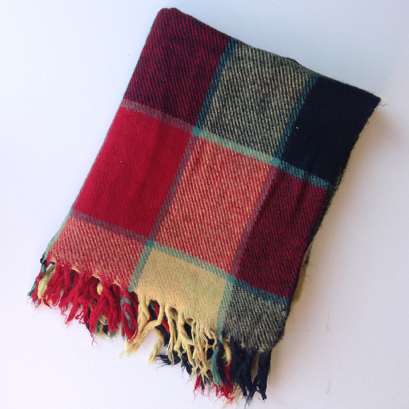 BLANKET, Picnic Blanket - Red Yellow Check Wool